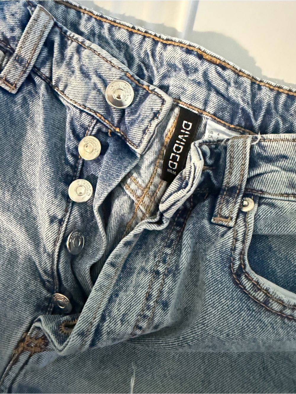 Divided Light Blue Lace-Up Distressed Denim Shorts - Picture 2 of 4
